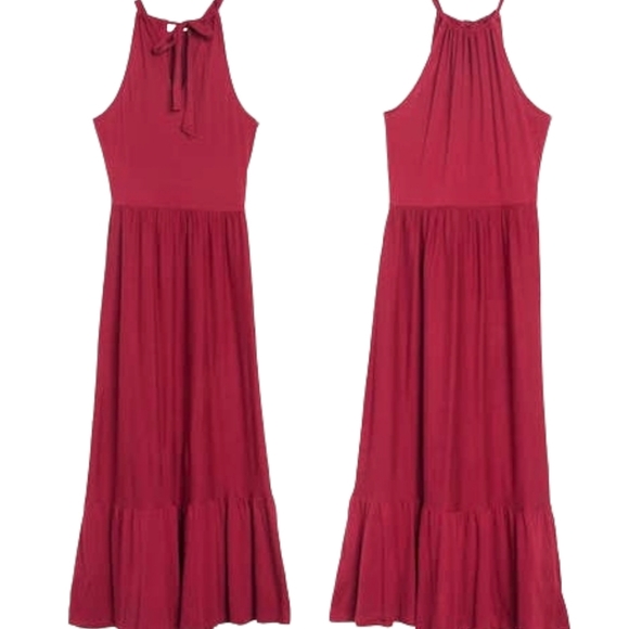 Caslon Halter Neck Ruffle Hem Maxi Dress Small - Picture 2 of 7